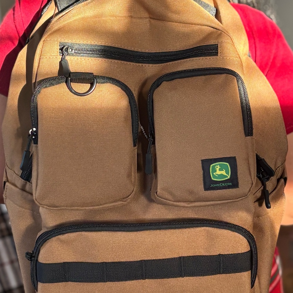 Durable John Deere backpack in great condition.